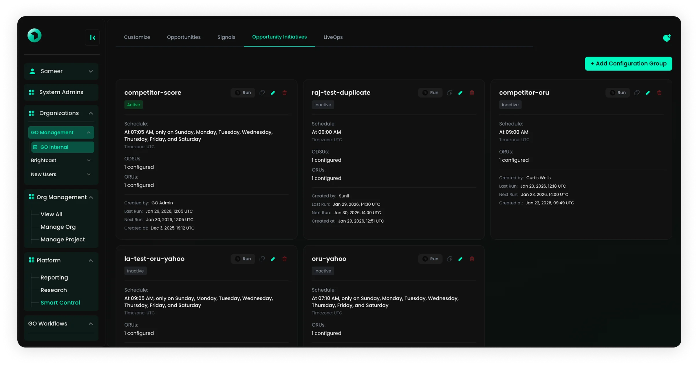 Dashboard view 2